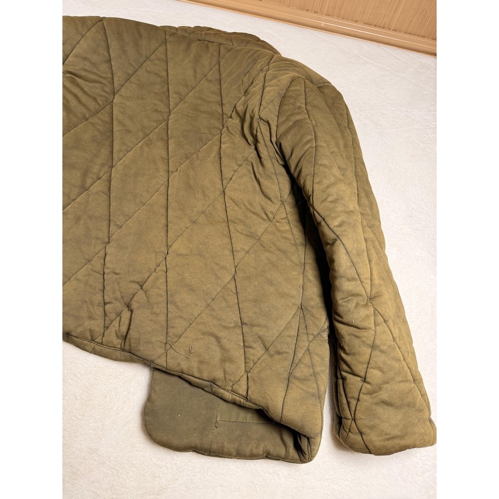 Free People Quilted Puffer Jacket Olive Green Double Breasted Oversized XS - Picture 8 of 15